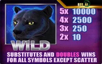 สัญลักษณ์ Wild ทดลองเล่น Panther Moon